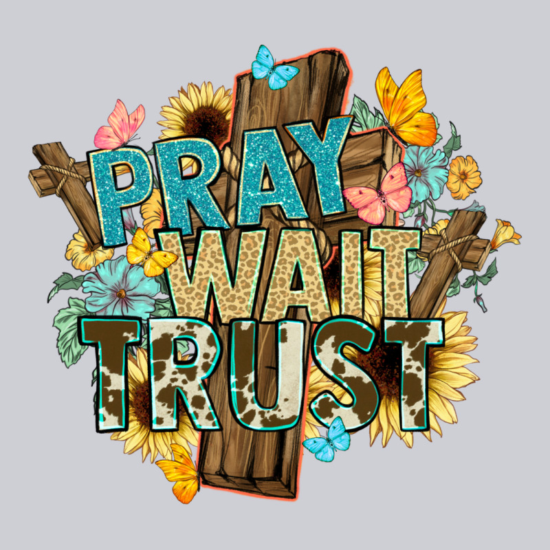 Pray Wait Trust Crosses Christian Heavyweight Sweatshirt by NancyCooperArtShop | Teevron