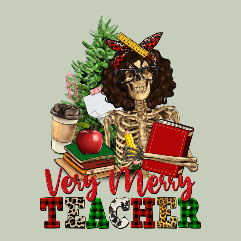 Very Merry Teacher Skeleton Long Sleeve Tee by NancyCooperArtShop | Teevron