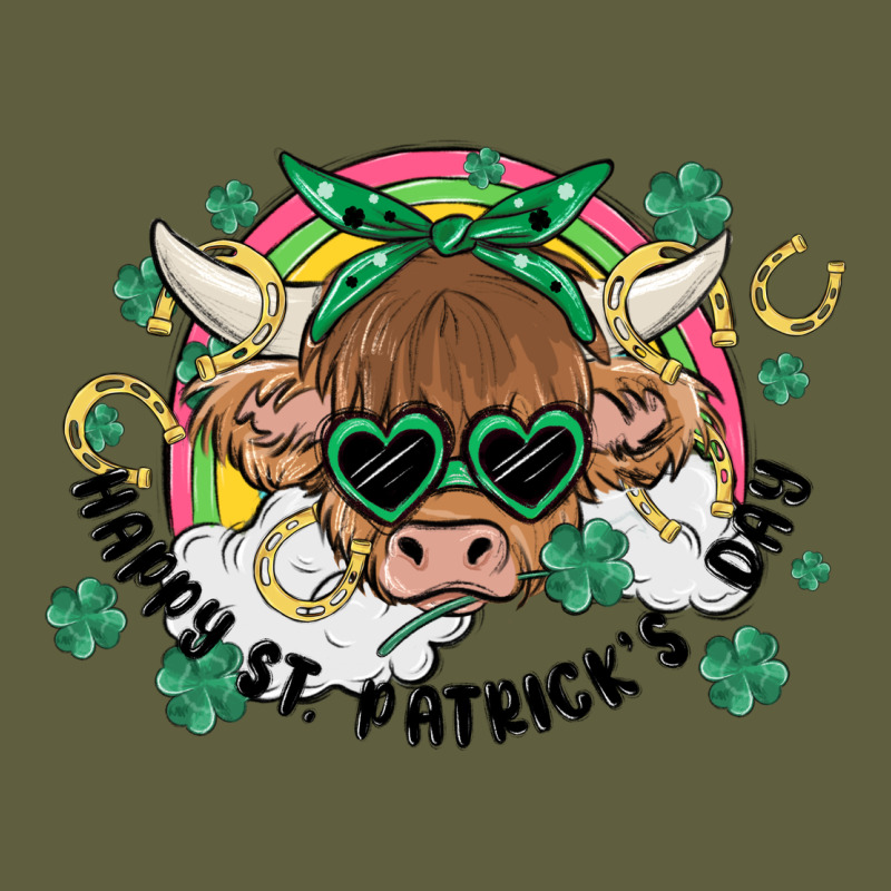 St. Patrick's Day Highland Cow Vintage Tee by MaliasSmallBusiness | Teevron