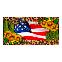 usa flag and cactus license plate | Teevron