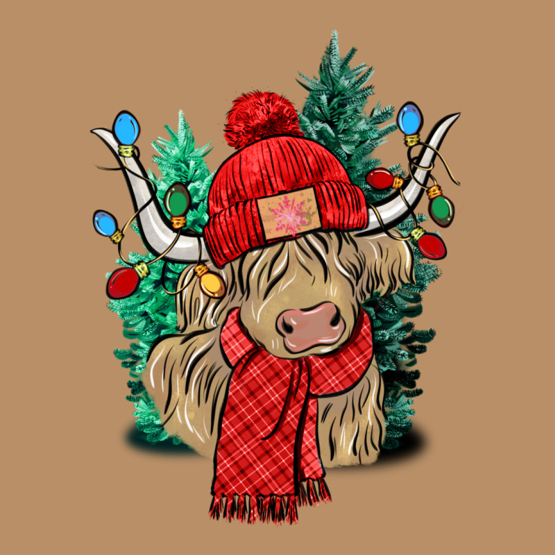 Red Christmas Long Haired Cow Vintage Hoodie by NancyCooperArtShop | Teevron