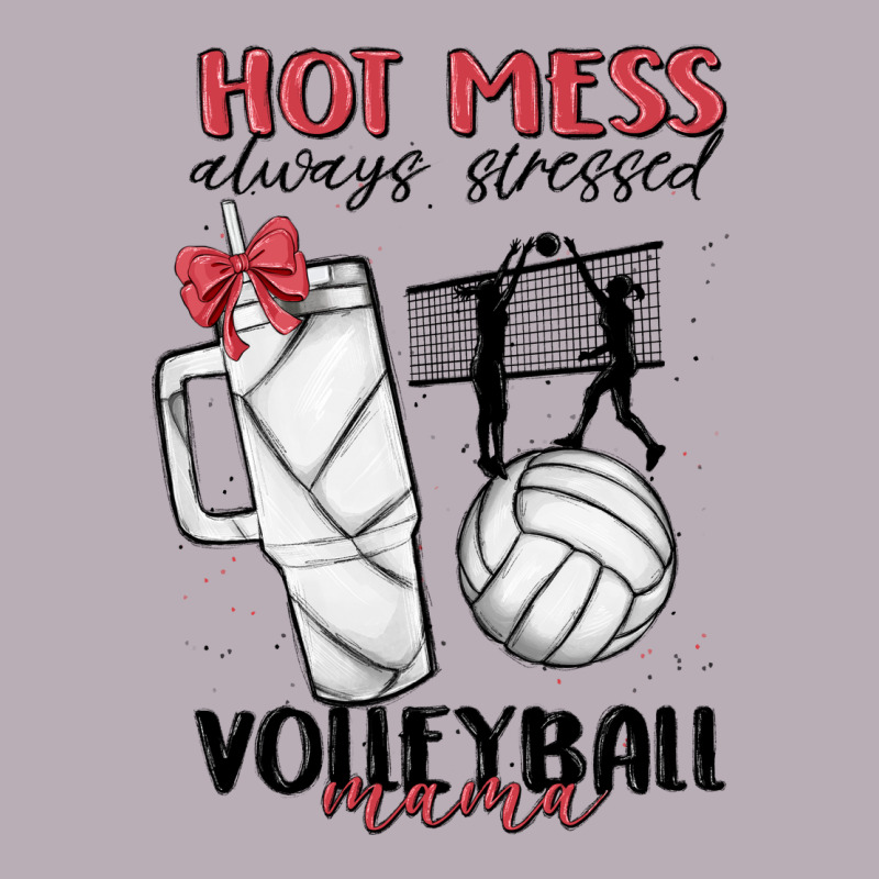 Hot Mess Always Stressed Volleyball Mama Vintage Tee by MaliasSmallBusiness | Teevron