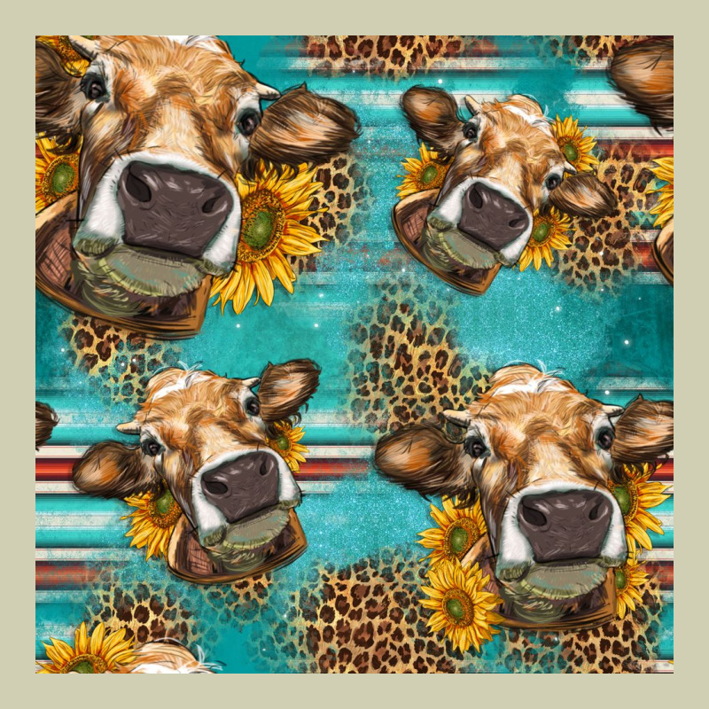 Western Sunflowers Cow Seamless Pattern Heavy Core Tee by HRA Design Shop | Teevron