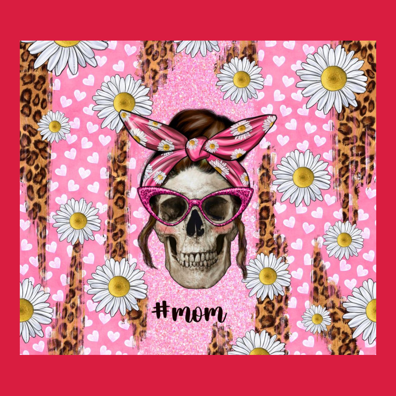 Skull Mom Pink Glitter With Daisy Premium Hoodie by TumblerDesignByShophia | Teevron
