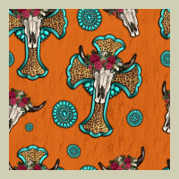 Western Cross And Bull Skull Seamless Pattern Heavy Core Tee | Teevron