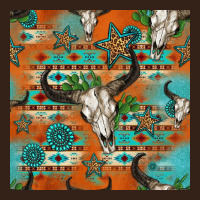 Western Bull Skull Seamless Pattern Heavy Core Tee | Teevron