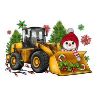 Christmas Bulldozer Snowman Premium Tee | Teevron