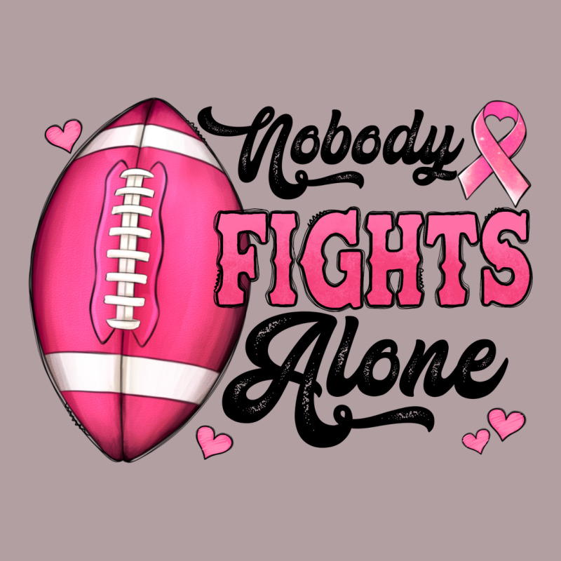 Nobody Fights Alone Pink Football Breast Cancer Awareness Vintage Hoodie by Jasminsmagicworld | Teevron