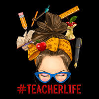 Messy Bun Teacher Life Ladies Tee | Teevron