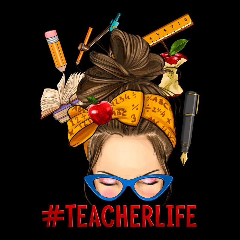 Messy Bun Teacher Life Ladies Tee by RanaPortraitStore | Teevron