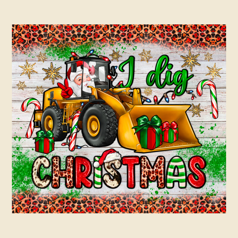 I Dig Christmas Bulldozer Santa Premium Tee by JahusDesignShop | Teevron