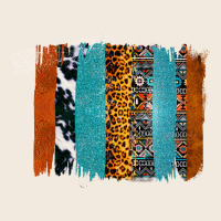 Western Leopard Glitter Aztec Cowhide Pattern Brushstroke Zipper Hoodie | Teevron