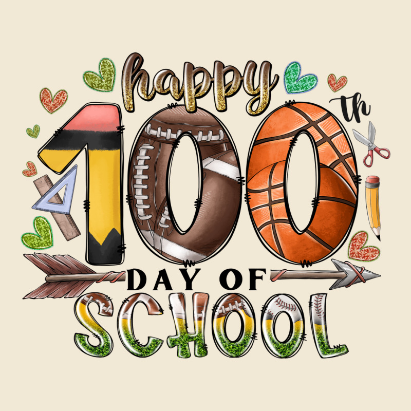 Happy 100 Americana Football Basketball Day Of Sch Ladies Tee by RacoonDesign | Teevron