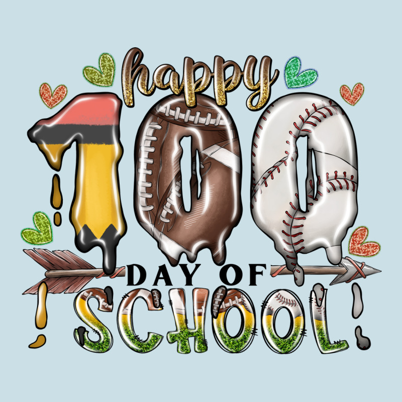 Happy 100 Day Of School American Football Baseball Ladies Tee by RacoonDesign | Teevron