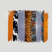 Western Cowhide Glitter Aztec Leopard Pattern Brushstroke Zipper Hoodie | Teevron
