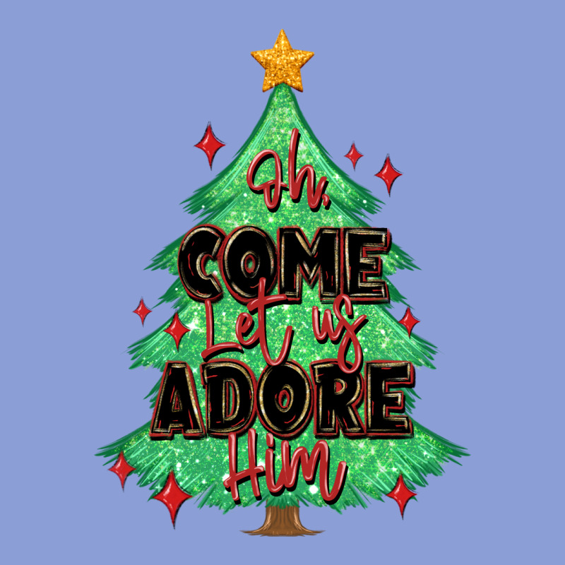 Oh Come Let Us Adore Him Christmas Tree Long Sleeve Tee by MaliasSmallBusiness | Teevron