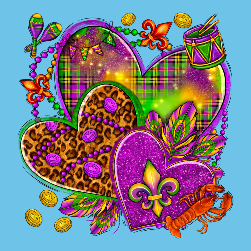 Mardi Gras Hearts Premium Sweatshirt by HowdyJamesFarm | Teevron
