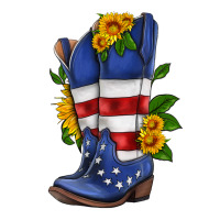 american cowboy boot with sunflower | Teevron