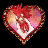 Valentines Day Rooster With Leopard Heart Ladies Tee | Teevron