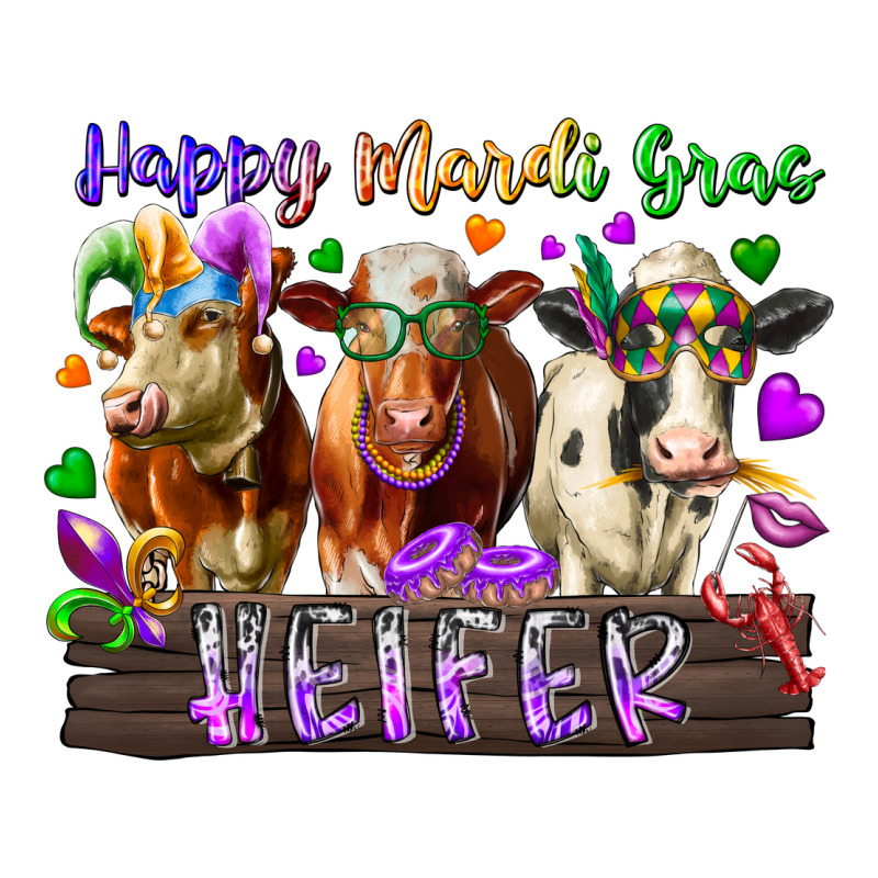 Happy Mardi Gras Heifer Ladies Tee by RacoonDesign | Teevron