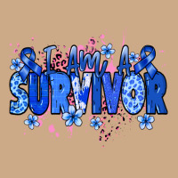I Am A Survivor Colon Cancer Blue Ribbon Vintage Hoodie | Teevron