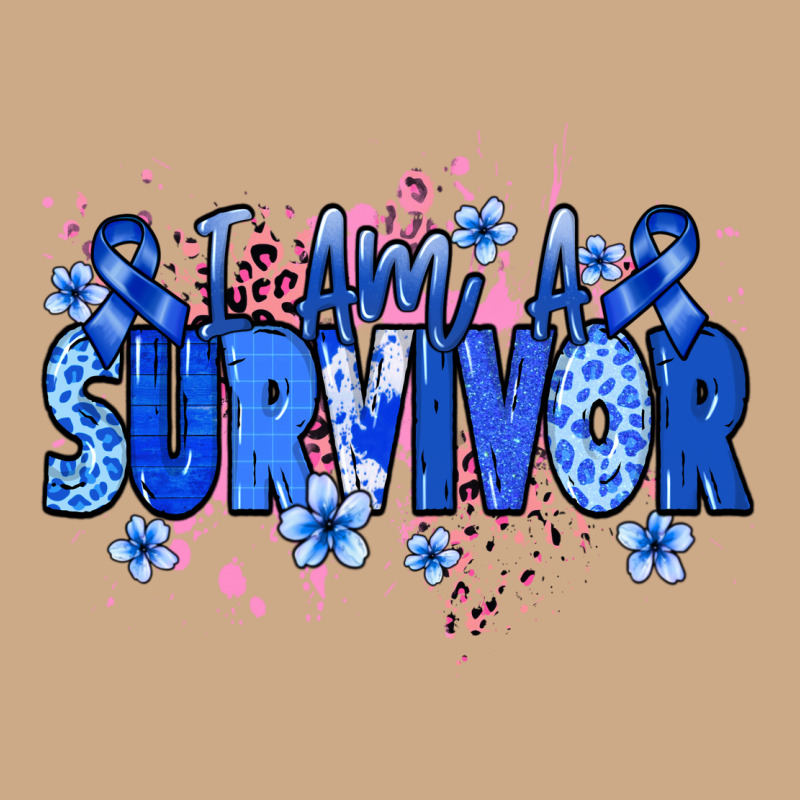 I Am A Survivor Colon Cancer Blue Ribbon Vintage Hoodie by NancyCooperArtShop | Teevron