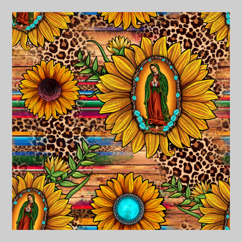 Our Lady Of Guadalupe Sunflower  Seamless Pattern Premium Tee by JahusDesignShop | Teevron