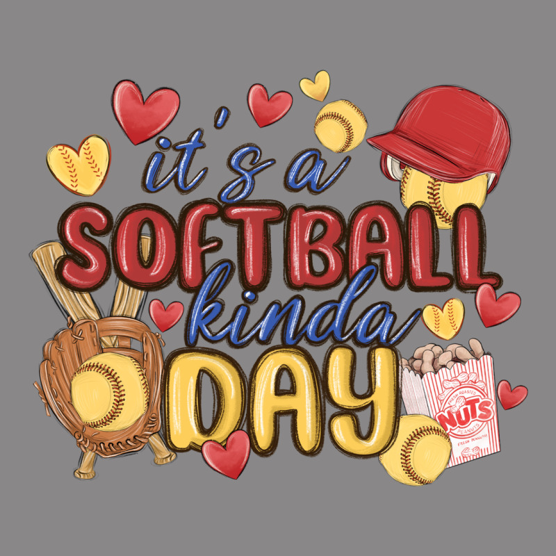 It's A Softball Kinda Day Vintage Tee by MaliasSmallBusiness | Teevron