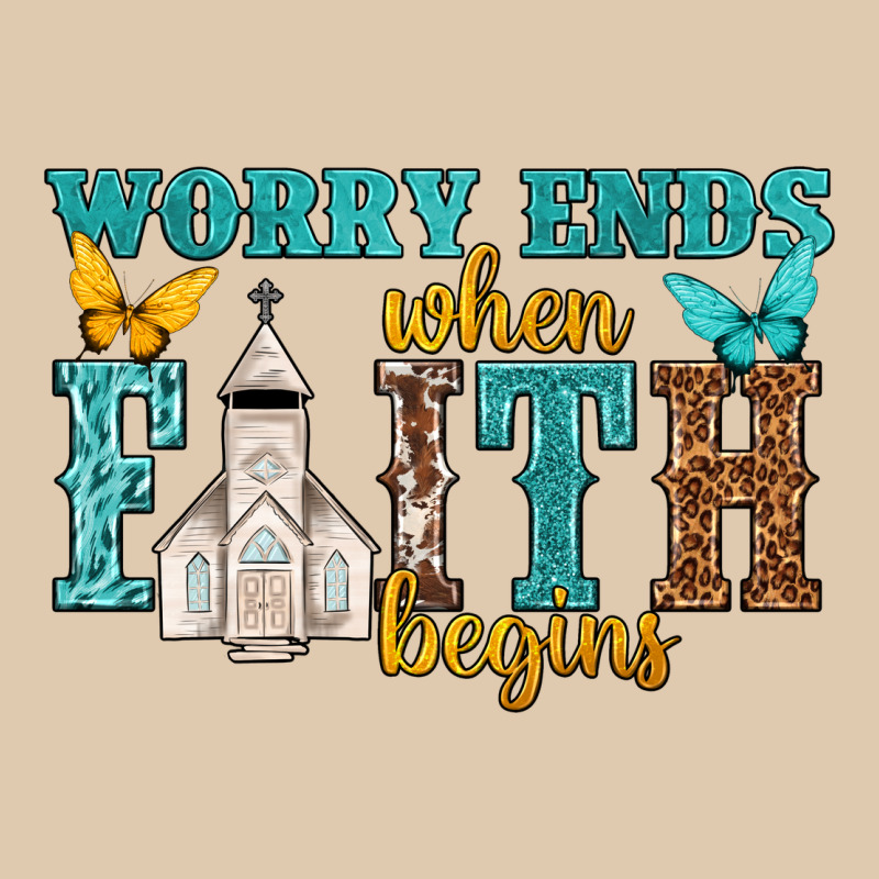 Worry Ends When Faith Begins Heavyweight Sweatshirt by NancyCooperArtShop | Teevron
