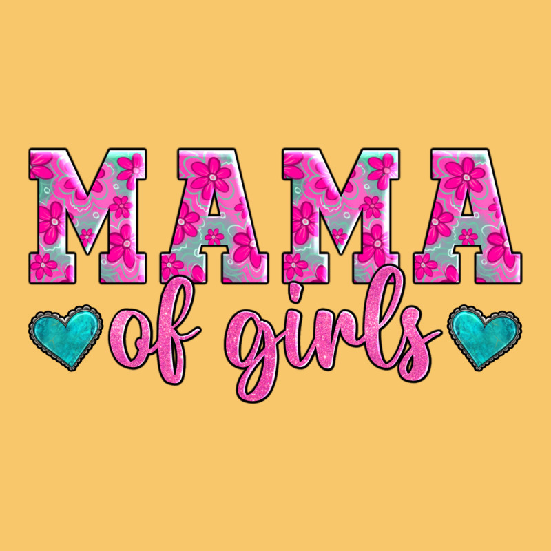 Mama Of Girls Floral Pattern Turquoise Heart Vintage Hoodie by Jasminsmagicworld | Teevron