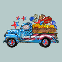 American Truck And Flag With Stars Heavy Core Tee | Teevron