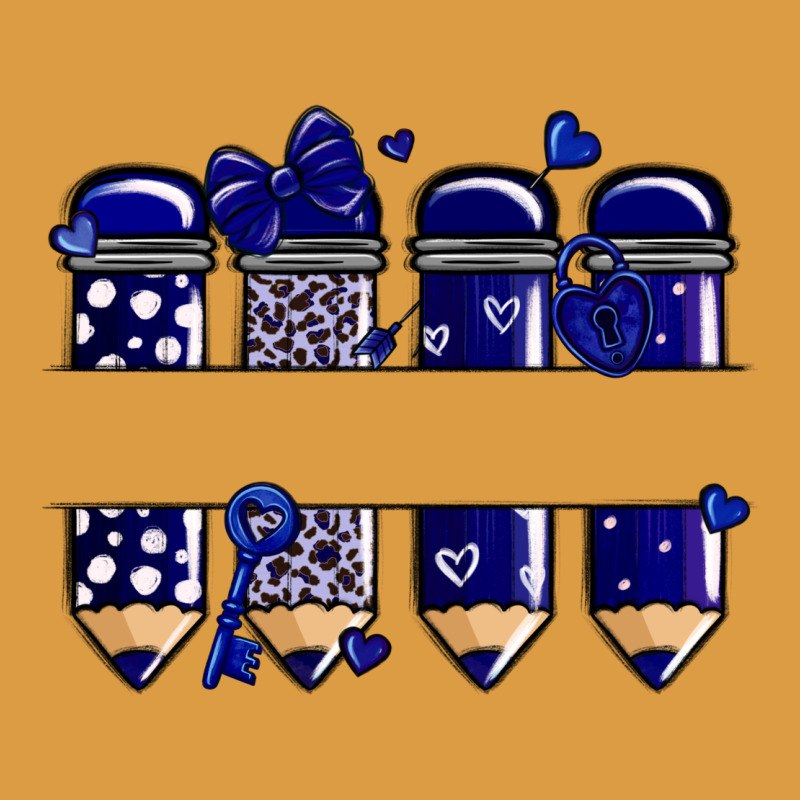Valentine's Day School Pencils Navy Blue Urban Heavy Tee by MaliasSmallBusiness | Teevron