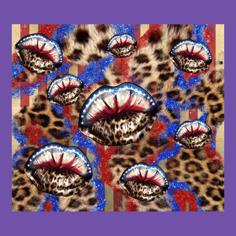 American Flag Lips Leopard  Tumbler Premium Sweatshirt by HowdyJamesFarm | Teevron