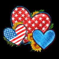 Usa Flag Hearts With Sunflower Ladies Tee | Teevron