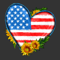 usa flag heart with sunflower | Teevron