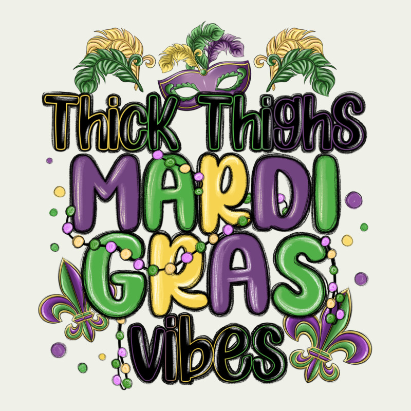 Thick Thighs Mardi Gras Vibes Urban Heavy Tee by MaliasSmallBusiness | Teevron