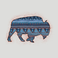 Bison Silhouette Blue Aztec Zipper Hoodie | Teevron
