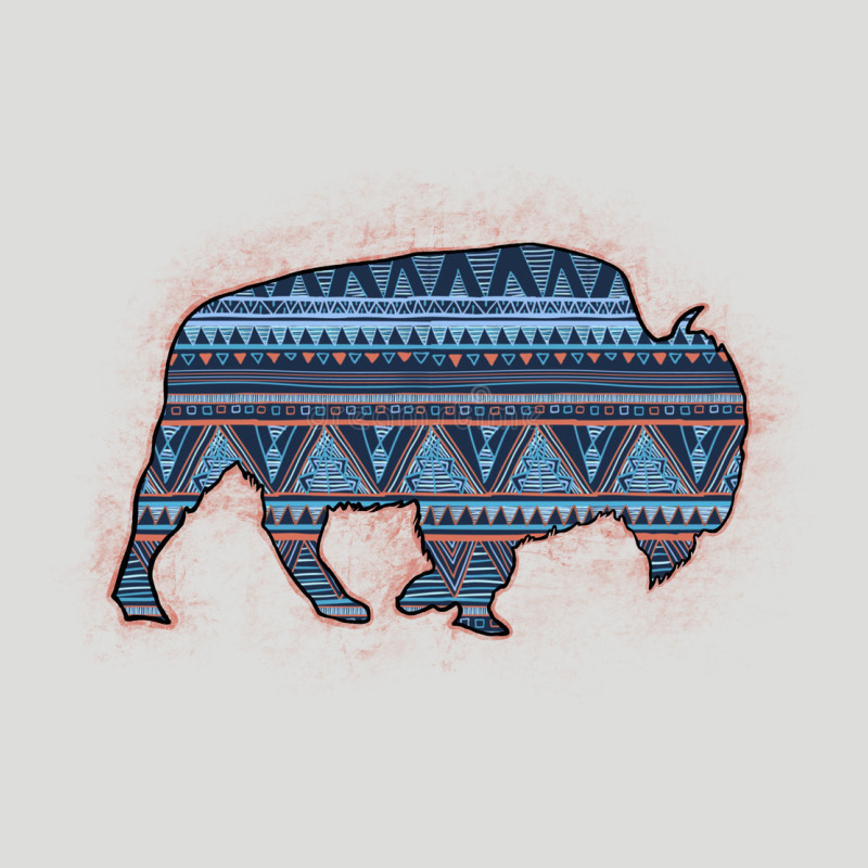 Bison Silhouette Blue Aztec Zipper Hoodie by Bettercallsaul | Teevron