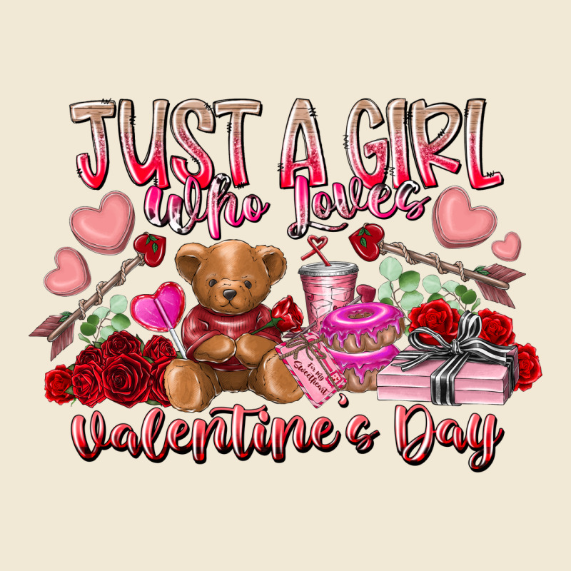 Just  Girl Who Loves Valentines Day Ladies Tee by RacoonDesign | Teevron