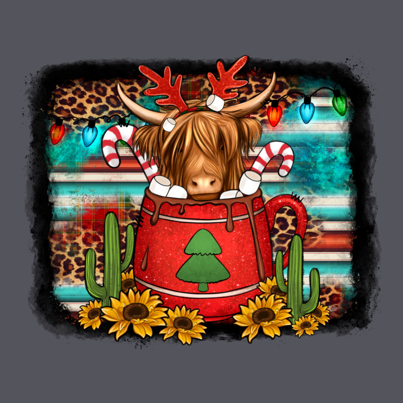 Hot Coco Christmas Highland Cow With Background Vintage Hoodie by Jasminsmagicworld | Teevron