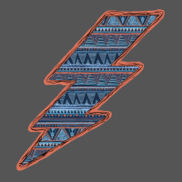 Western Orange Border Aztec Lightning Zipper Hoodie | Teevron