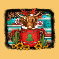 Hot Coco Christmas Highland Cow With Background Vintage Hoodie | Teevron