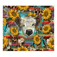 white Scottish calf and sunflowers | Teevron