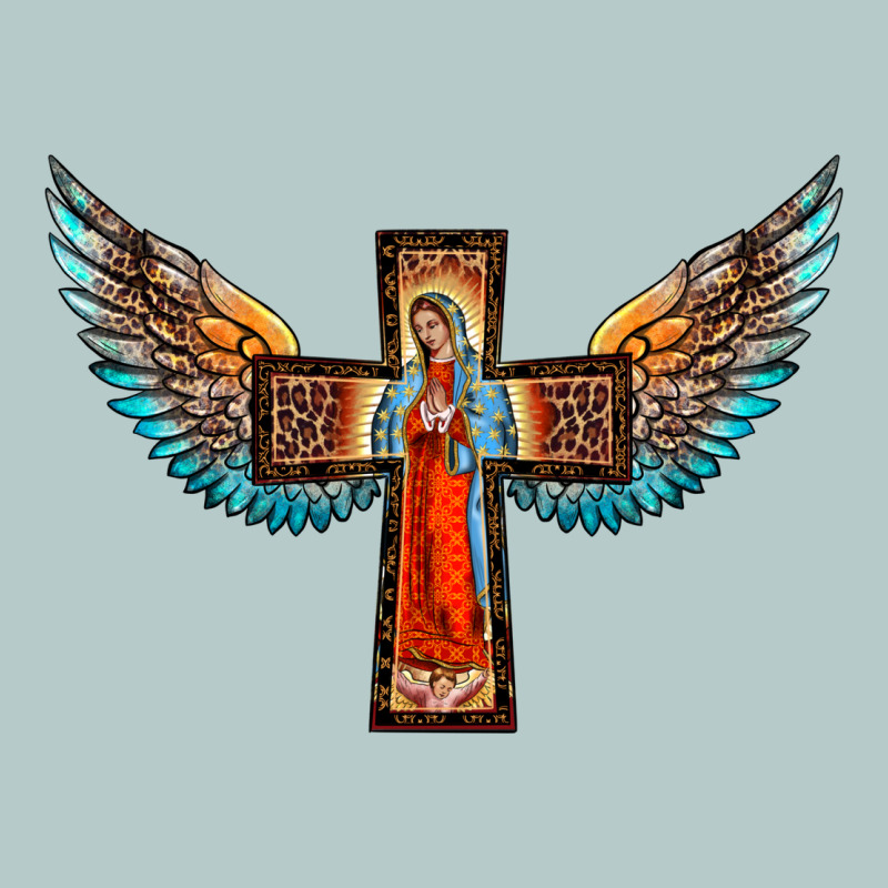 Our Lady Of Guadalupe Cross With Wings Heavy Core Tee by BarkalooDesign | Teevron