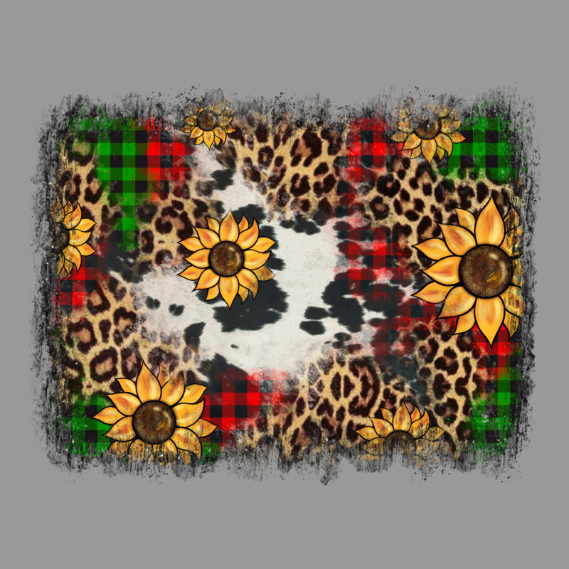 Distressed Christmas Sunflowers Leopard Cowhide Background Vintage Hoodie by Jasminsmagicworld | Teevron