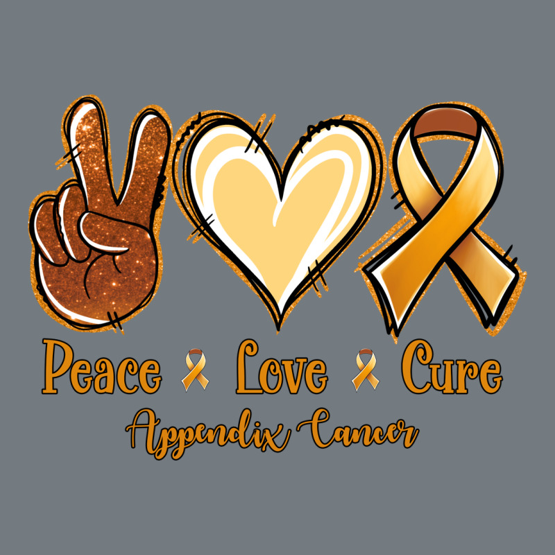 Peace Love Cure Appendix Cancer Heavyweight Sweatshirt by NancyCooperArtShop | Teevron