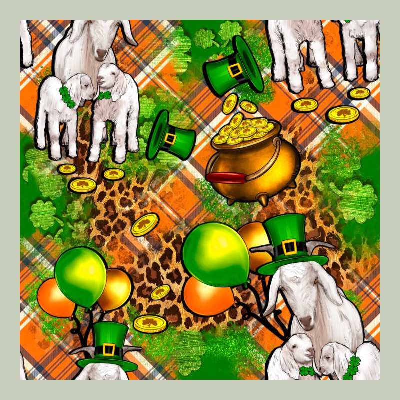 St Patricks  Goat Family With Balloons Seamless Ladies Tee by FaDigitalArtStudio | Teevron