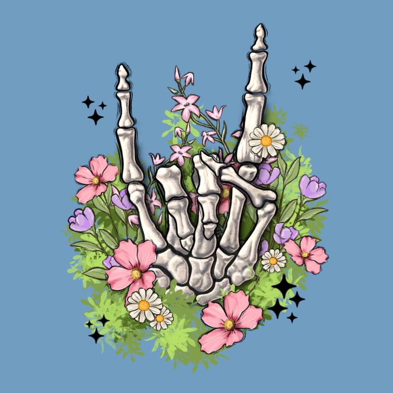 Skeleton Flowers Urban Heavy Tee by MaliasSmallBusiness | Teevron