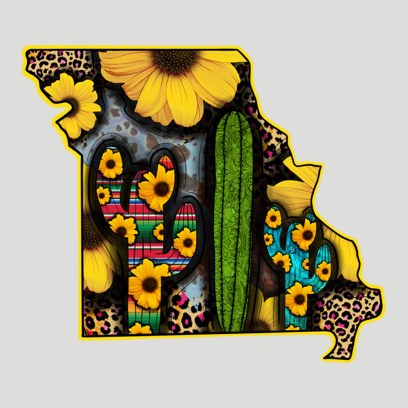 Western Missouri Map Sunflower And Cactus Pattern Zipper Hoodie by Bettercallsaul | Teevron