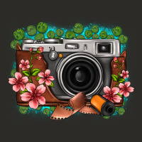 Floral Lotus Leaf Film Roll Vintage Camera Heavy Core Tee | Teevron